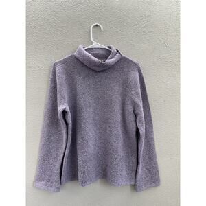 Sigrid Olsen Sport Womens Sweater Size Large Orch Bloom Purple Crowl Neck NWTs